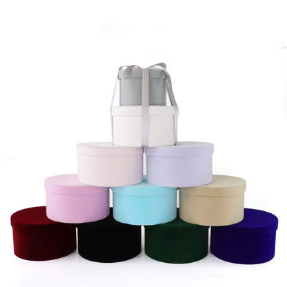 Velvet Round Box for Flower