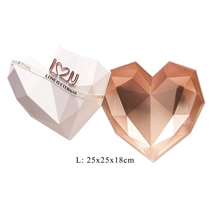Diamond Shaped Heart Flower Gift Boxes