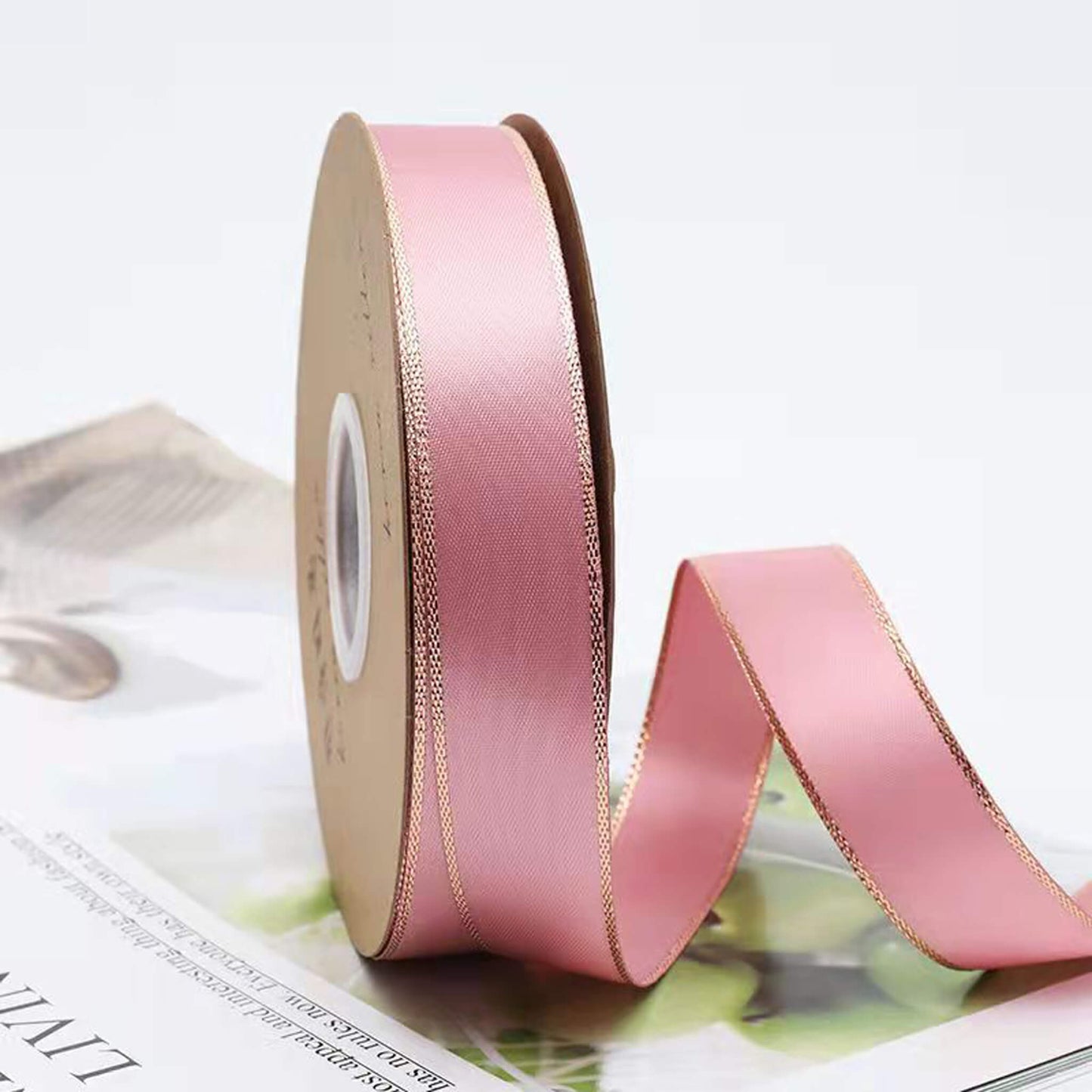 Solid Color Satin Ribbon for Flower Wrapping (2.3cmx50Yd)