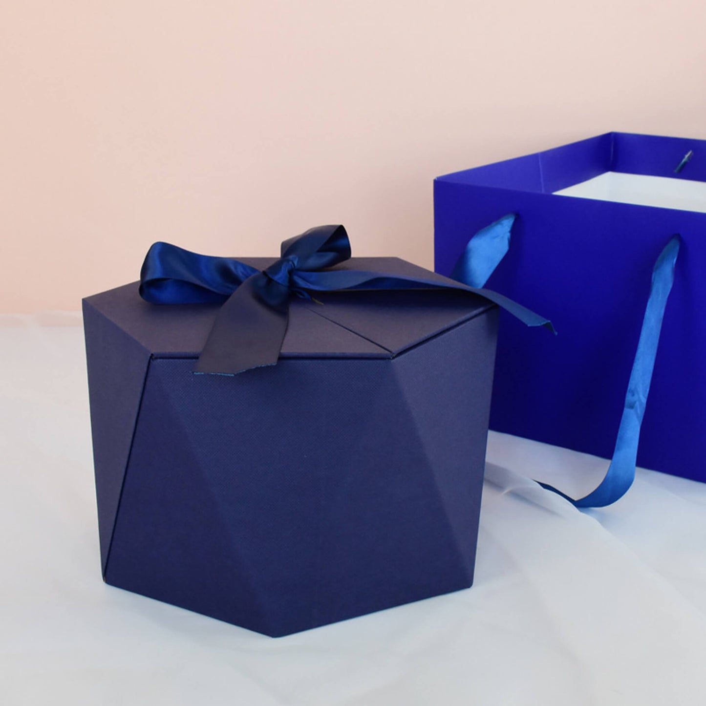 Hexagon Design Gift Box with Ribbon