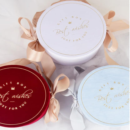 Round Velvet Flower Gift Box