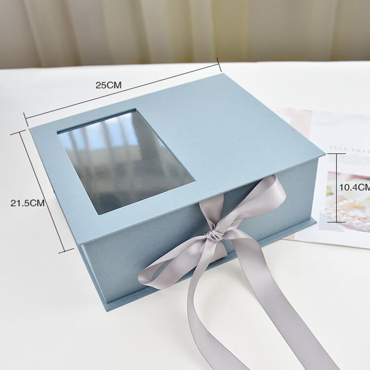 Window Square Flower Gift Boxes - Bouquet Cajas Flores With Ribbon