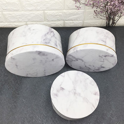 Set of 3pcs Marble Round Boxes