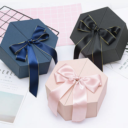 Hexagon Gift Box with Ribbon