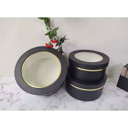 Lot de 3 boîtes rondes unies pour compositions florales - Lots en vrac