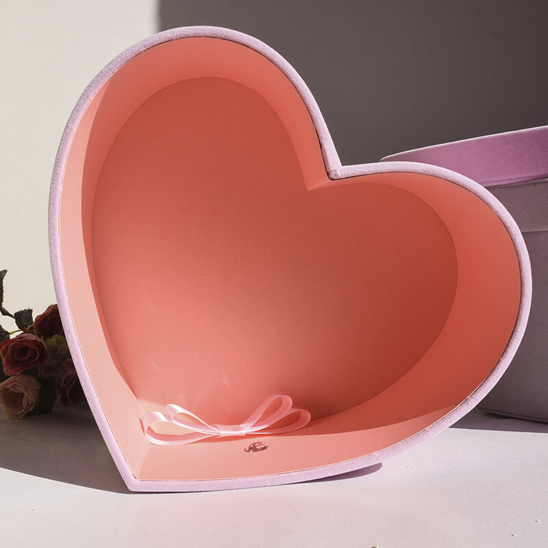 Velvet Heart Shaped Box For Roses