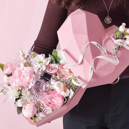 Diamond Shaped Heart Flower Gift Boxes