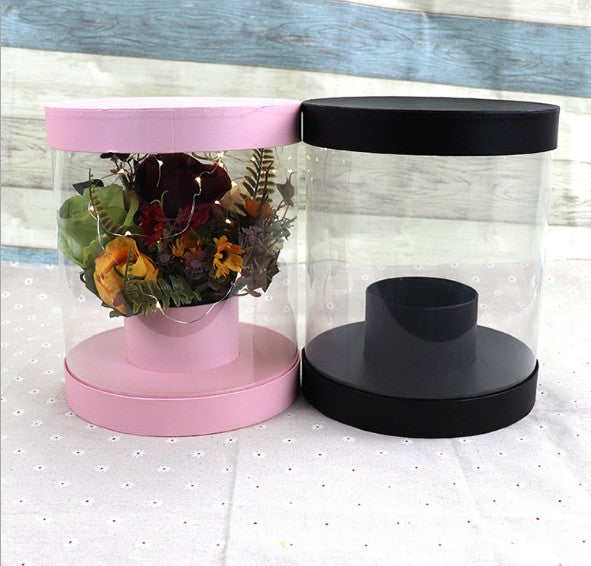 Transparent PVC Round Flower Packaging Boxes For Wedding - Bulk Lots