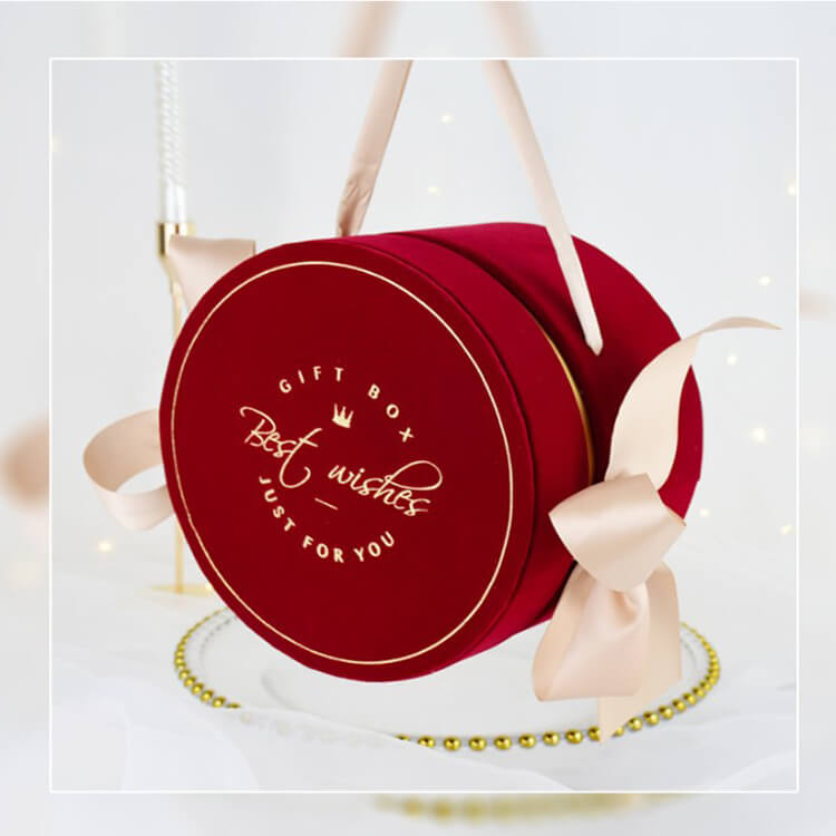 Round Velvet Flower Gift Box