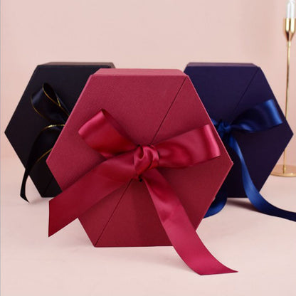 Hexagon Gift Box with Ribbon