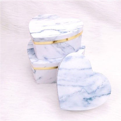 Coffrets en marbre en forme de cœur - Lot de 3 pièces - Lots en vrac
