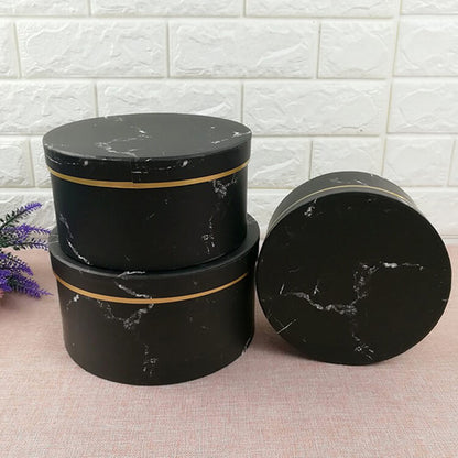 Set of 3pcs Marble Round Boxes