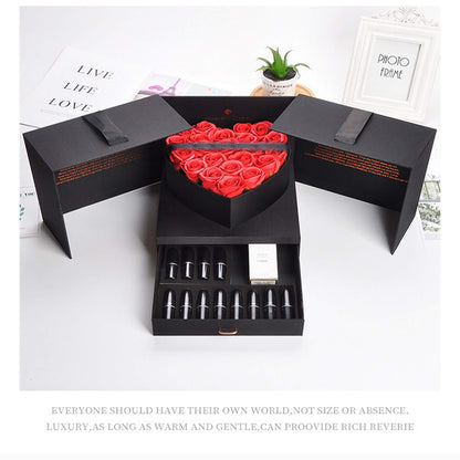 Surprise Double Birthday Heart shaped Flower Box