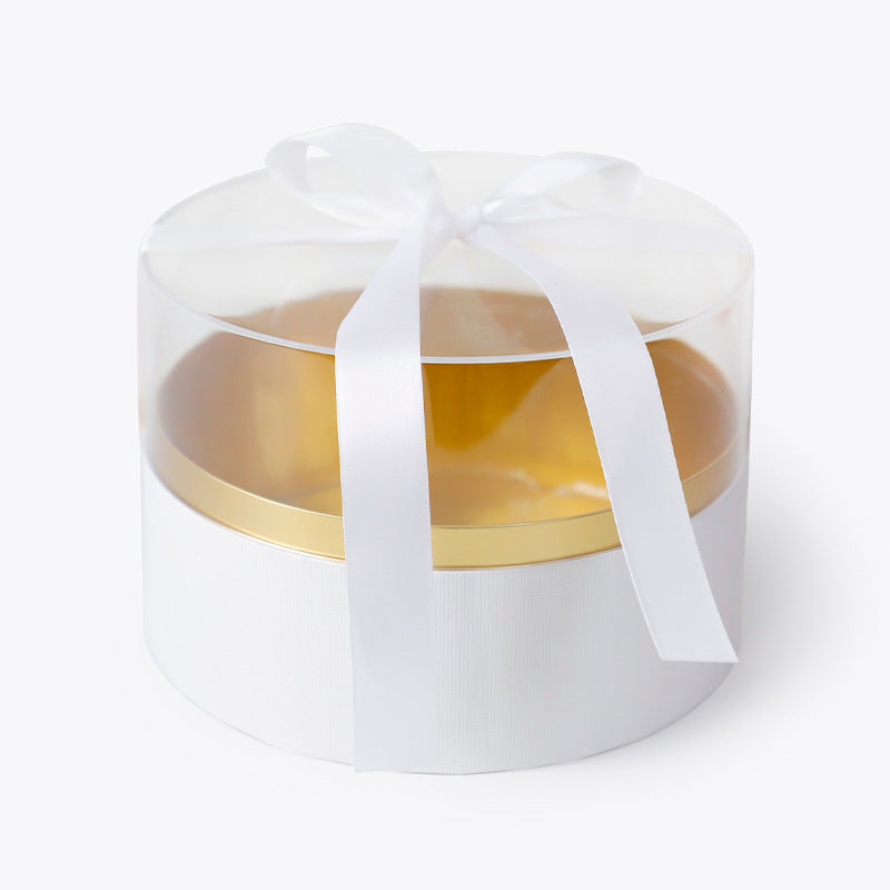 Acrylic Round Flower Box with Ribbon For Valentine's Day Birthday Gift Packaging