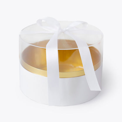 Acrylic Round Flower Box with Ribbon