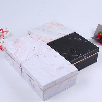 Set of 3pcs Marble Square Rose Box
