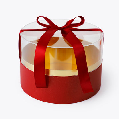 Acrylic Round Flower Box with Ribbon