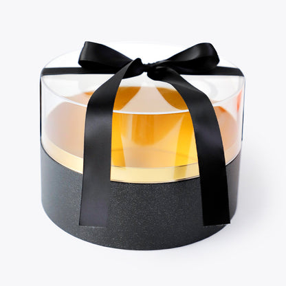 Acrylic Round Flower Box with Ribbon