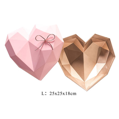 Diamond Shaped Heart Flower Gift Boxes