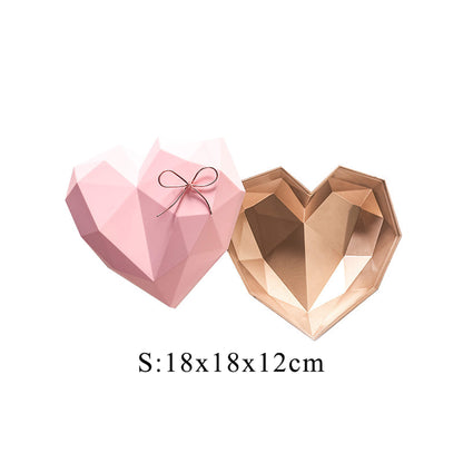 Diamond Shaped Heart Flower Gift Boxes