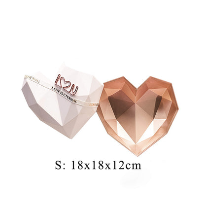 Diamond Shaped Heart Flower Gift Boxes