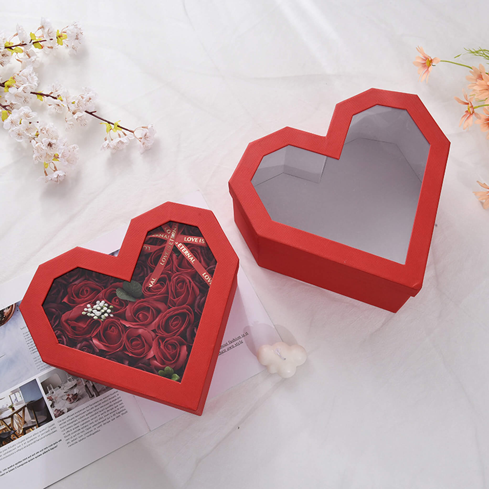 Luxury Gift Double Open Chocolate Box Heart Shape Gift Packaging Rose  Flower Box - China Gift Box and Paper Gift Box price