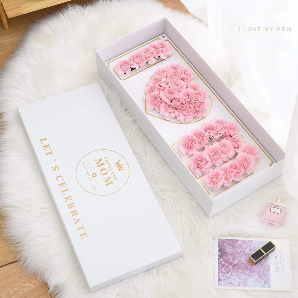 Mom Letter Flower Box I Love You Floral Gift Box, 12pcs