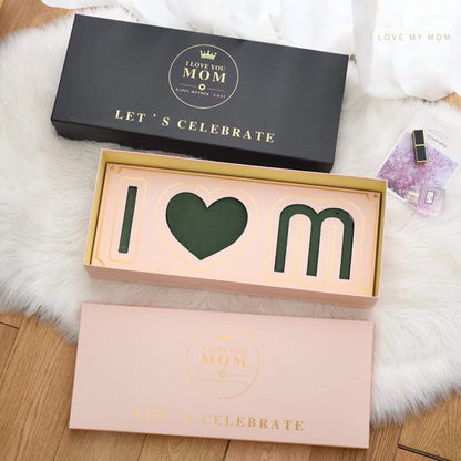 Mom Letter Flower Box I Love You Floral Gift Box, 12pcs