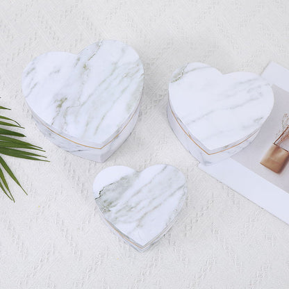 Coffrets en marbre en forme de cœur - Lot de 3 pièces - Lots en vrac