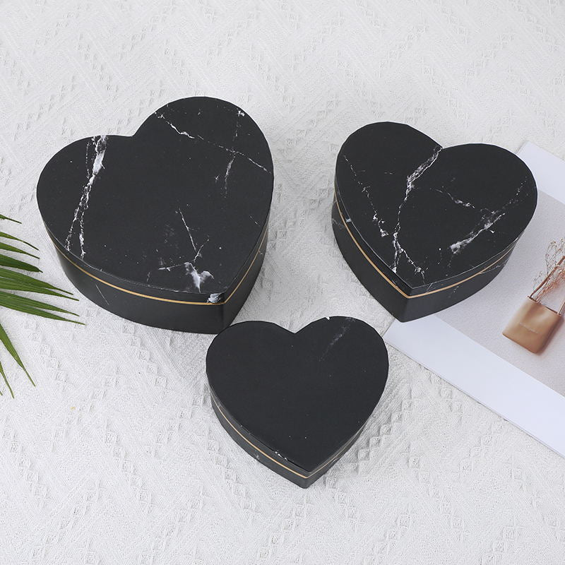 Heart Shaped Marble Boxes - Set of 3pcs - Bulk Lots