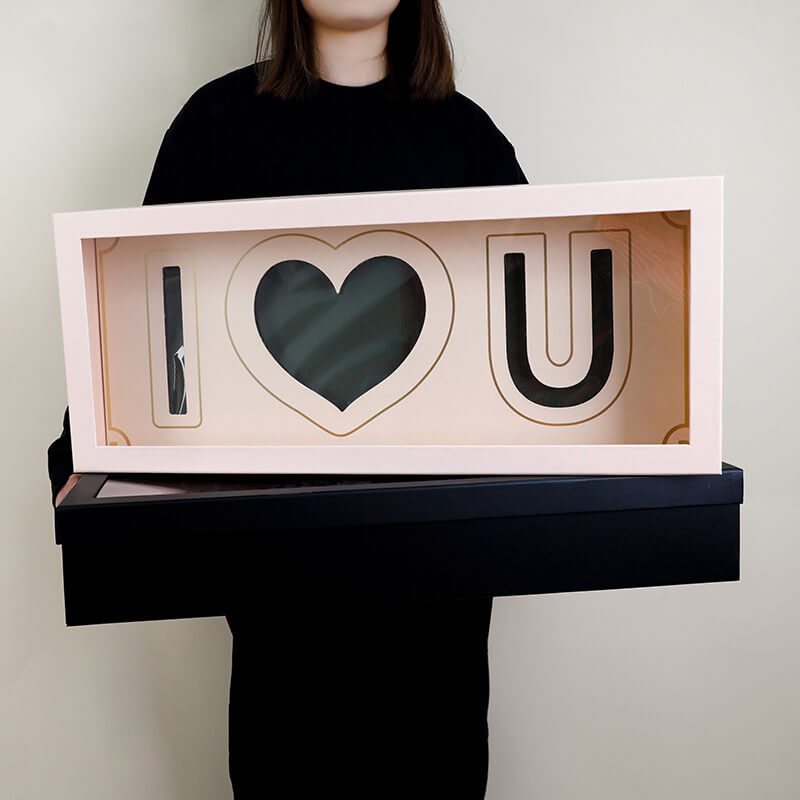 Foldable i love you mom flower box with 2 Cards - Bulk Lots