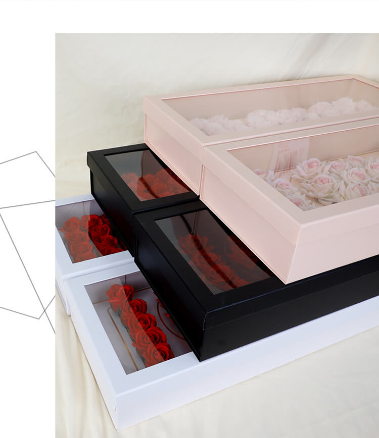 Foldable i love you mom flower box with 2 Cards - Bulk Lots