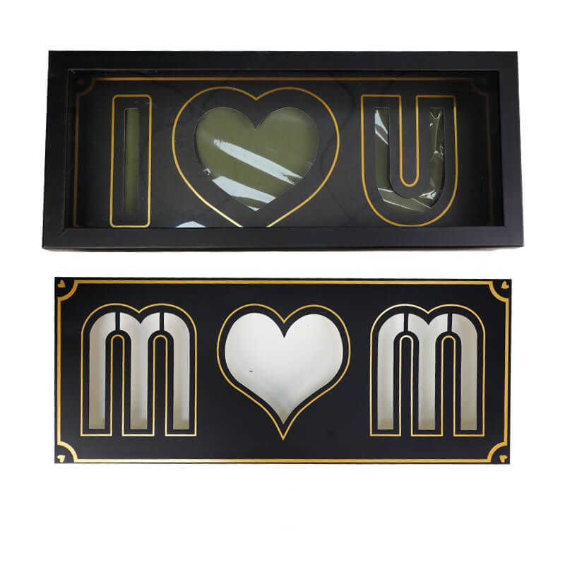 Foldable i love you mom flower box with 2 Cards - Bulk Lots