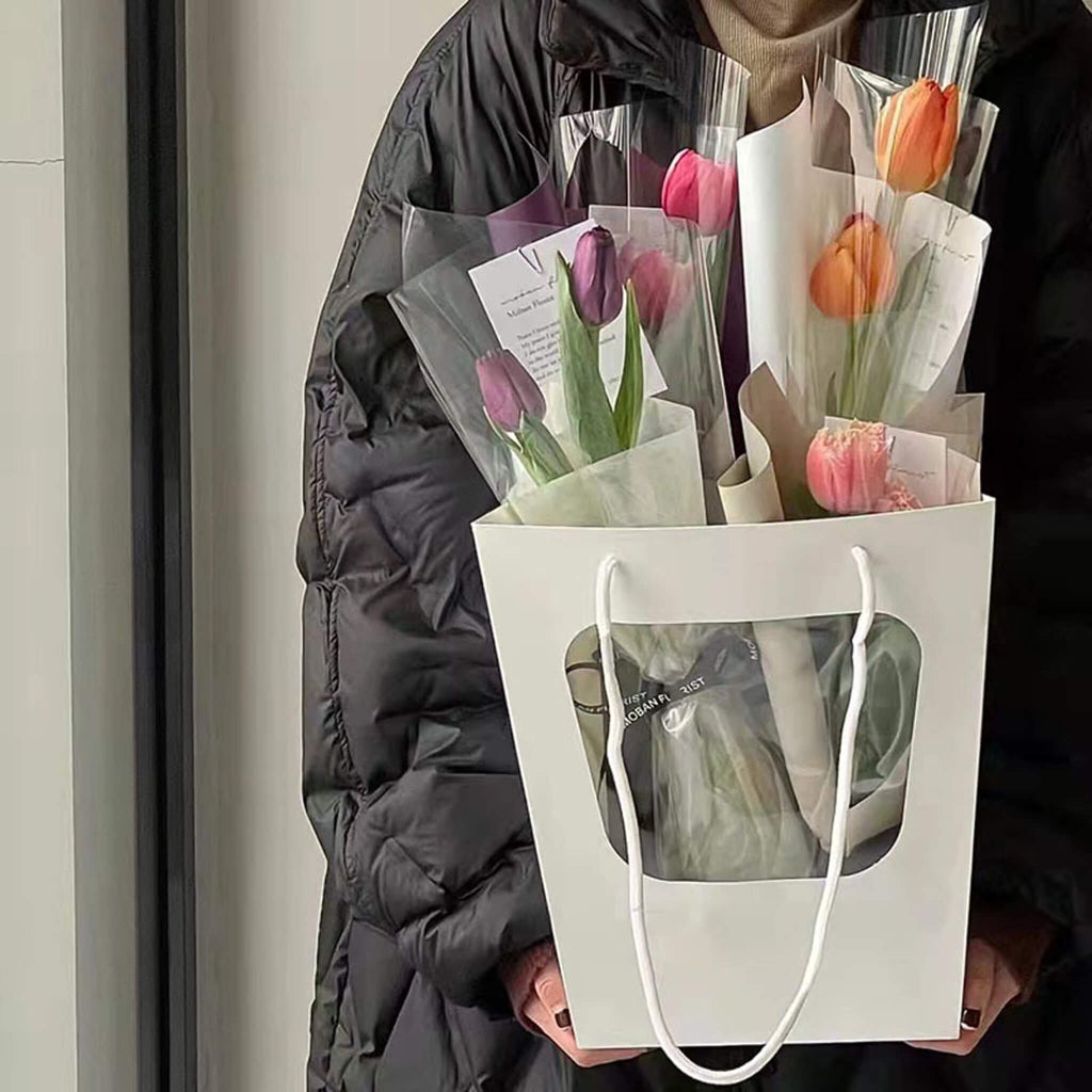 Kraft Paper Bags with Window for Bouquet