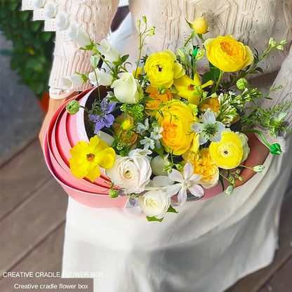 Baby Shower Birthday Round Cradle Shape Box