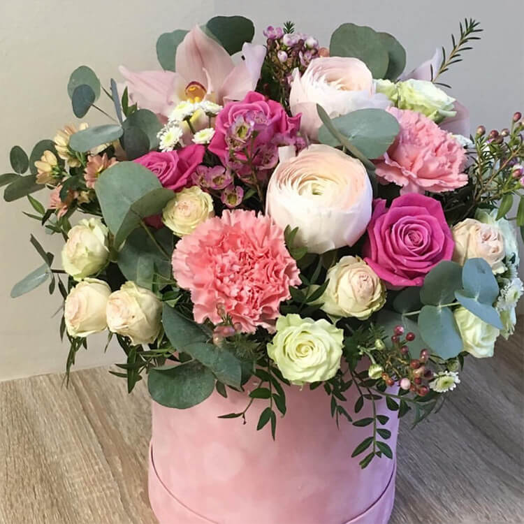 Round Velvet Flower Gift Boxes Sets - Set of 3pcs