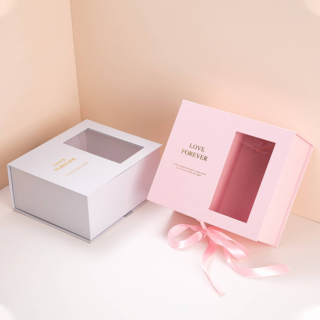 Window Flower Valentine's Day Gift Box With Ribbons