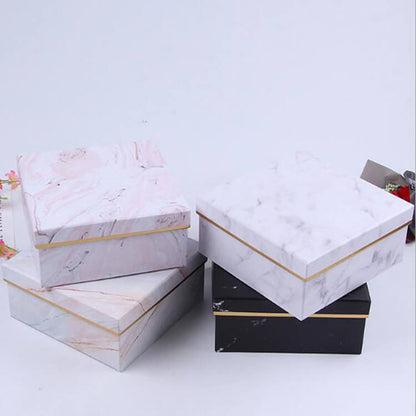Set of 3pcs Marble Square Rose Box