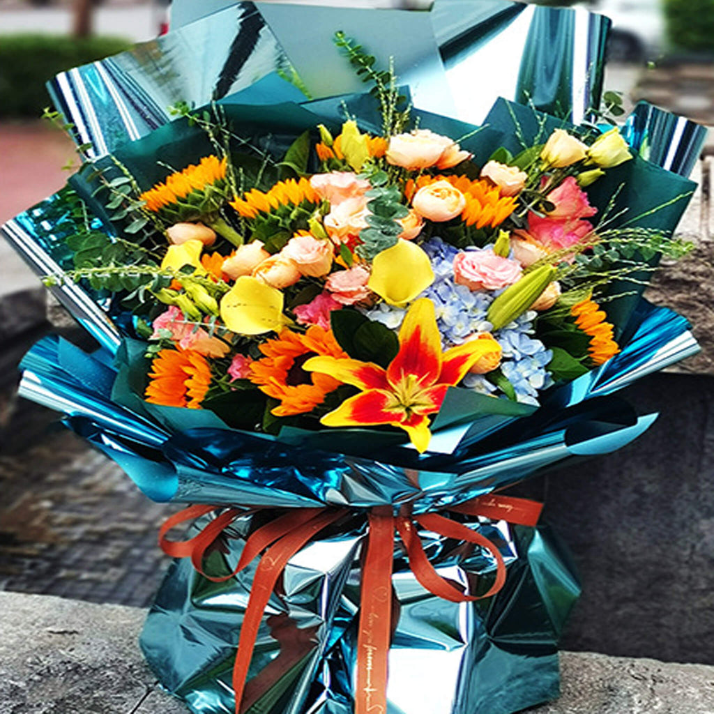 20 Sheets Metallic Waterproof Wrapping Paper for Flowers