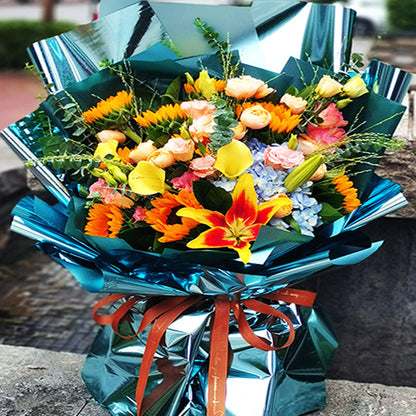 20 hojas de papel de regalo metálico resistente al agua para flores 