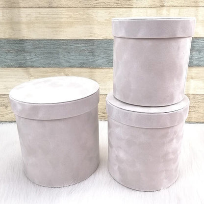 Round Velvet Gift Boxes - Set of 3pcs