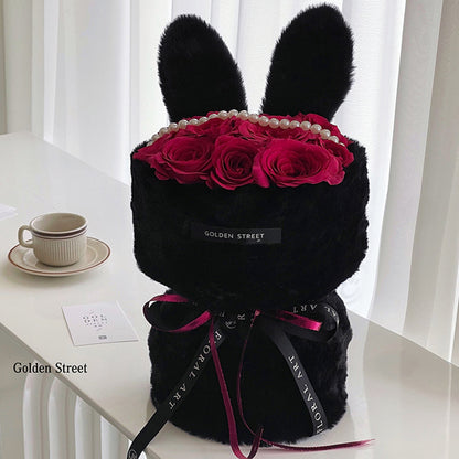 Black Bunny Cloth Fabric Packaging Handmade Material