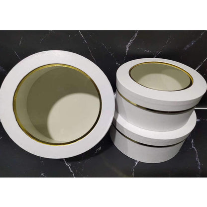 Lot de 3 boîtes rondes unies pour compositions florales - Lots en vrac