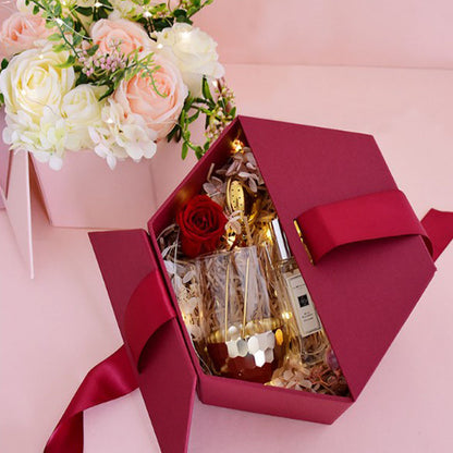 Hexagon Gift Box with Ribbon