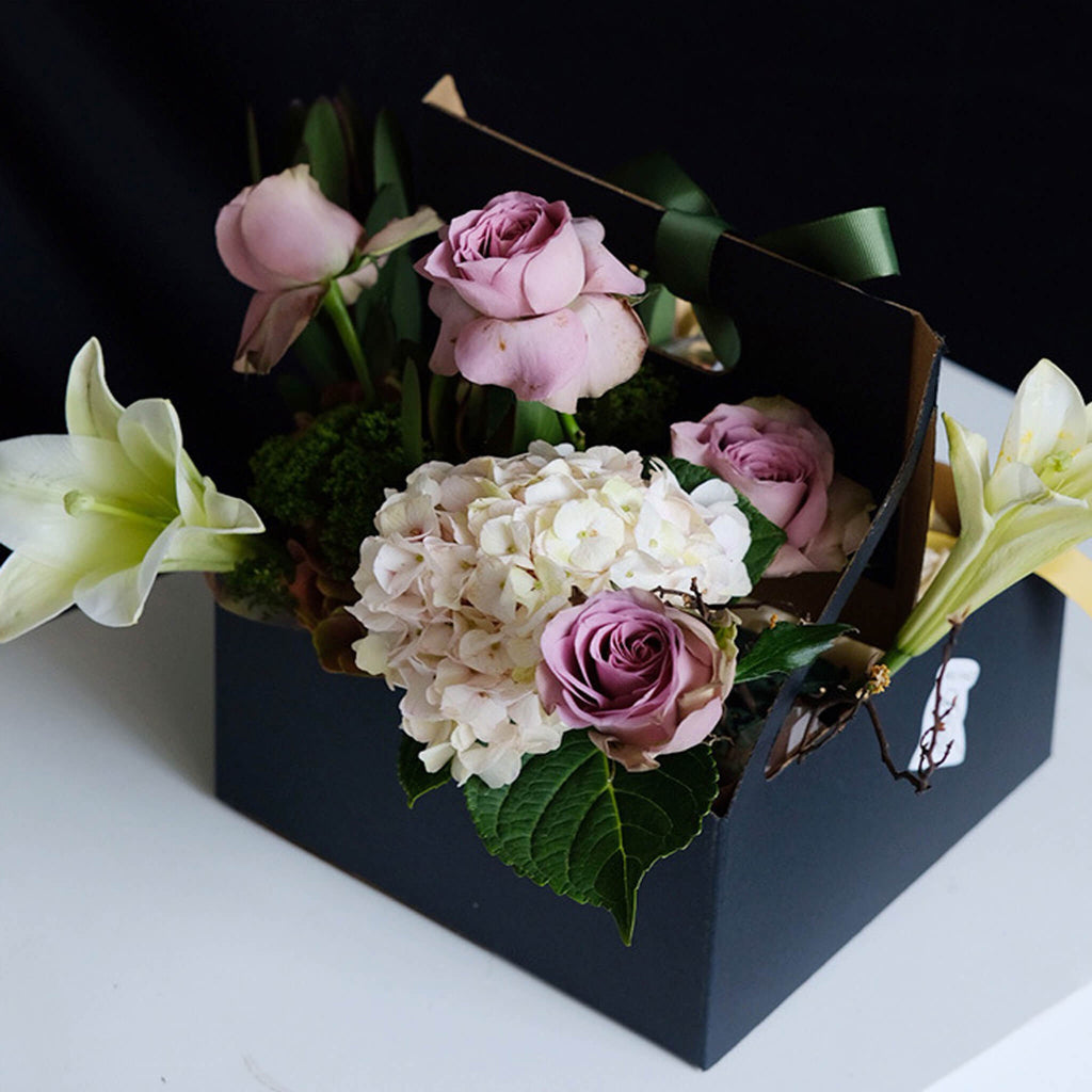 Caja de embalaje de papel kraft plegable para floristería