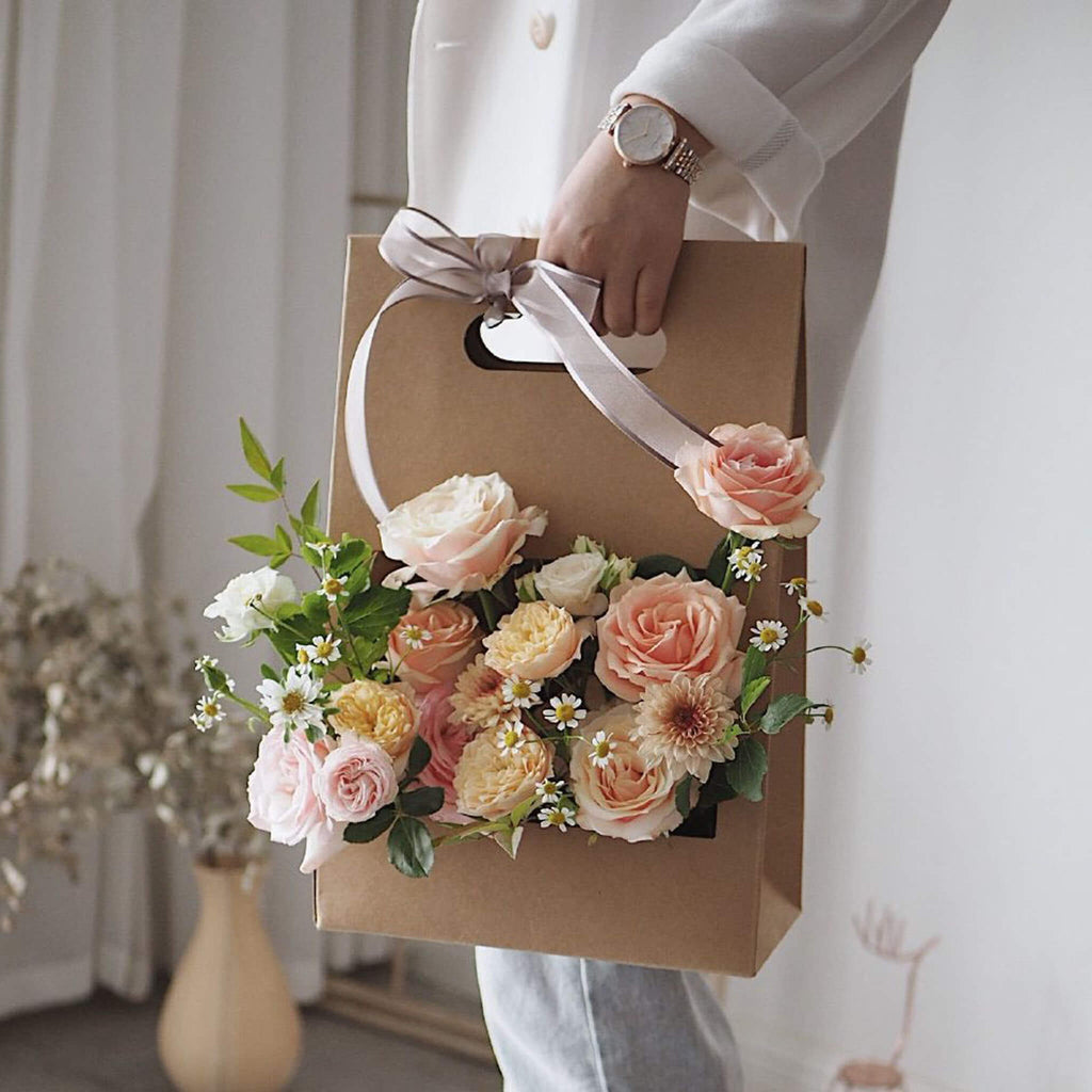 Kraft Wrapping Bags with Handle for Flowers