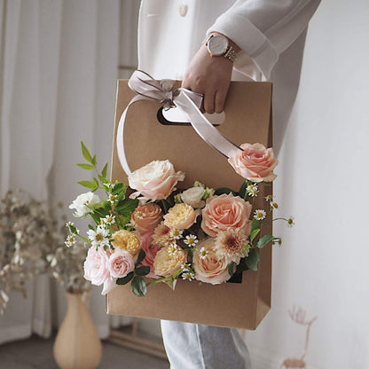 Kraft Wrapping Bags with Handle for Flowers