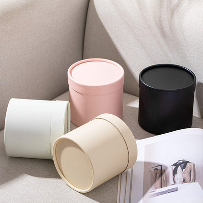 Boîte à fleurs ronde de couleur unie - Lot de 6 pièces