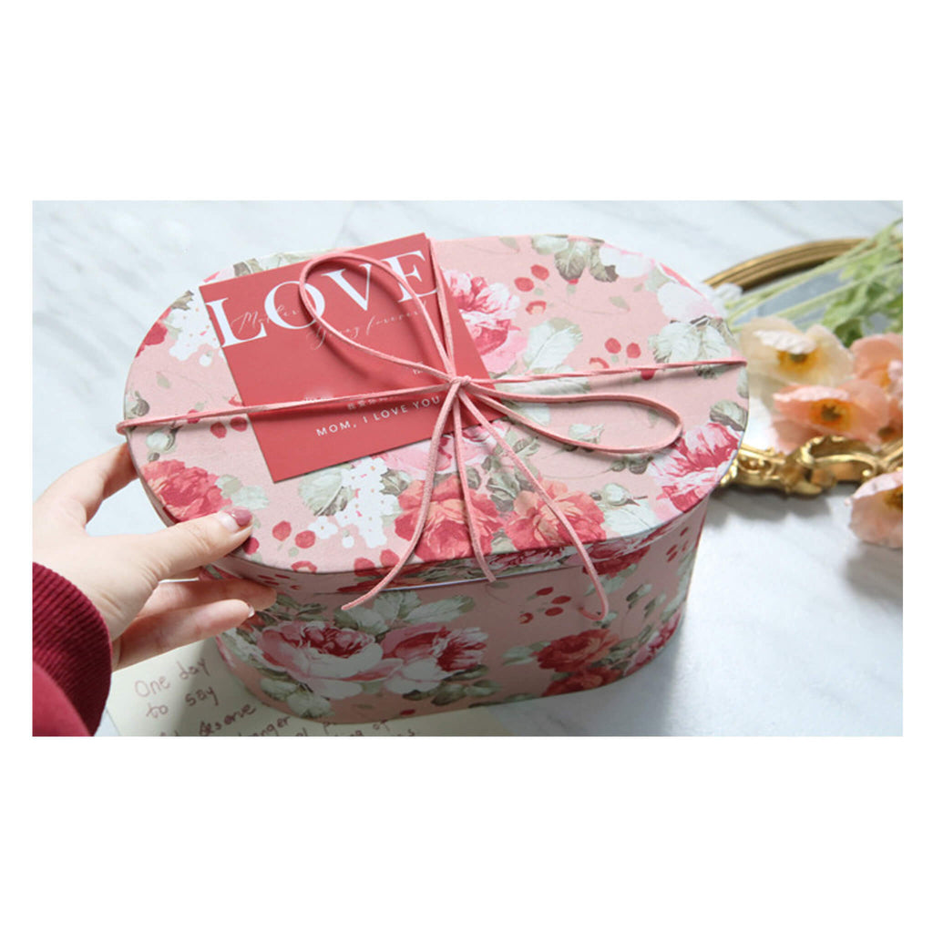 Round Boxes for Flowers with Cloth Surface