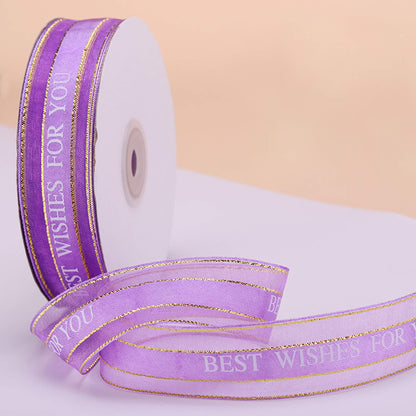 50 Yards Organza Chiffon Ribbon for Gift Wrapping Wedding Bouquet Crafts